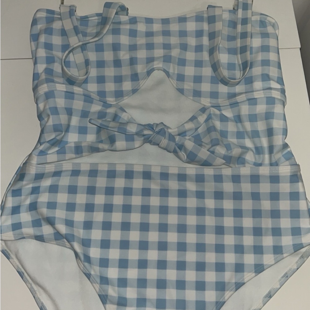 Forever 21 Blue and White Gingham Swimsuit - Picture 2 of 2